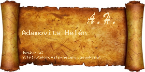 Adamovits Helén névjegykártya